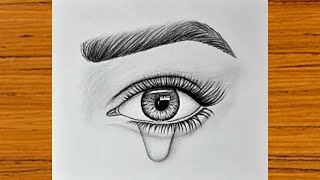 رسم سهل||رسم عين تدمع خطوة بخطوة للمبتدئين||تعلم رسم عين بطريقة سهلة