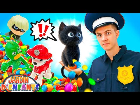 Un voleur de bonbons dans le jardin d’enfants ! 🔎🍬Jeux avec les chiots de la Pat Patrouille