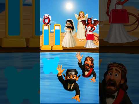 Gesù sta annegando! Lei lo salverà o sceglierà l’oro? #shorts #cartoon #italy