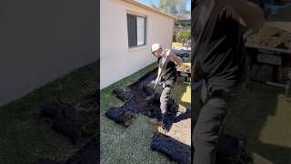 My lawn flooded from all the rain. Time to fix it. #asmr #shorts #landscaping