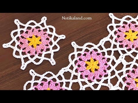 Crochet EASY  Crochet Flower Pattern  How to join motifs