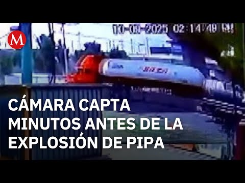 Revelan nuevo VIDEO previo a explosión de pipa en Iztapalapa; sin exceso de velocidad