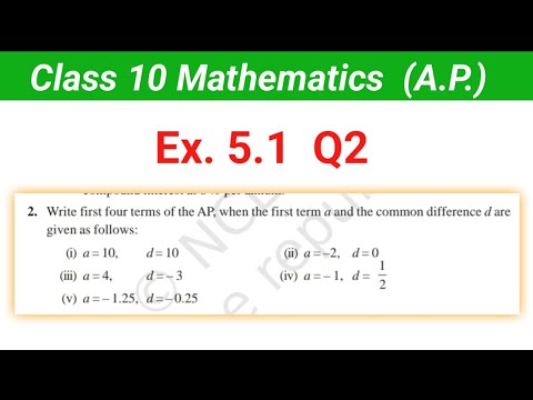 Ex. 5.1 Q2 | Class 10 maths chapter 5 | Arithmetic Progression class 10