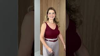 Vídeo adicional 5 do item Regata Nina Tricot - Marsala - Básica com Estilo e Toque Sofisticado