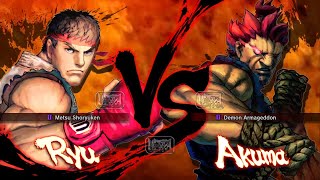 Ryu vs Akuma (COM VS COM) - ultra street fighter iv