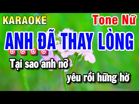 Karaoke Anh Đã Thay Lòng Nhạc Sống Tone Nữ | Beat Huỳnh Anh