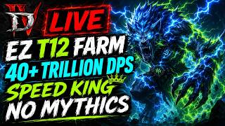 [!DROPS] Diablo 4 LIVE | Storm Shred Druid T12 Speed Farm | 40+ TRILLION DPS | NO MYTHICS (Portrait)