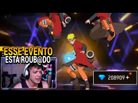 REAÇÃO DO CEROL AO PEGAR A SKIN DO NARUTO USANDO OS SEUS 200 MIL DIAMANTES NO FREE FIRE!!