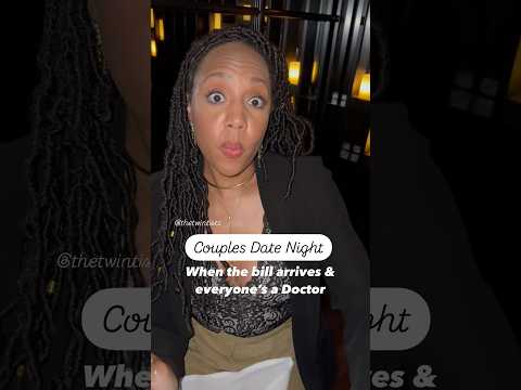 Date night with friends. Who’s paying 🤷🏽♀️?#couples #blacklove #dinner #check #doctors #dentists