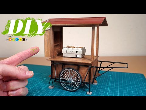 DIY ミニチュアおでん屋台作りl #2 屋台とリヤカー