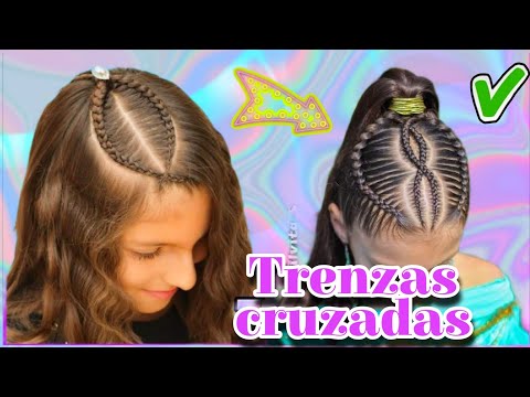 🔴 TRENZAS pegadas cruzadas /WILVITA 2024 / Peinados Fáciles y de moda para niñas