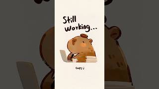 Somehow… still working. 💻 #capybara #work #shorts #cute