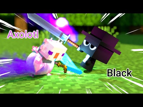 Axolotl vs Sprunki black  !!! & MINECRAFT best funny anime compilation!🤣