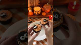 Making Spiderweb Brownie Bites for Halloween 🎃🕸️ #shorts #halloween