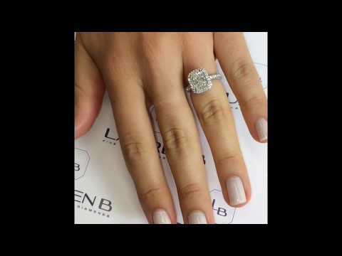 2 carat Radiant Cut Diamond Halo Engagement Ring