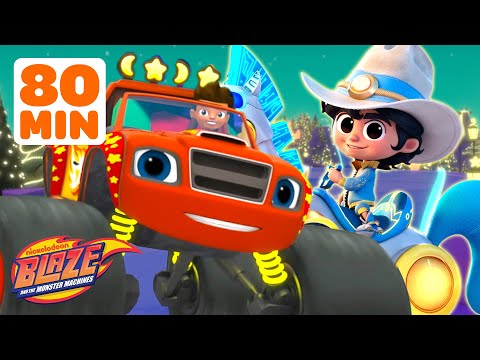 Blaze's Missions & Kid Cowboy's Robohorse Races! 🚗🤠 | 80 Minutes | Blaze and the Monster Machines