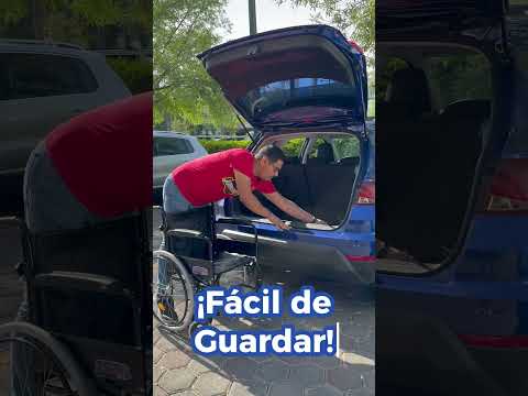 Silla de Ruedas Folding Compacta con Respaldo Plegable - Descansapies Desmontables y Brazos Fijos - Azul