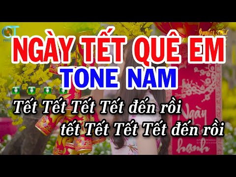 Karaoke Ngày Tết Quê Em Tone Nam ( Em ) Nhạc Xuân 2024 || Karaoke Tuấn Kiệt