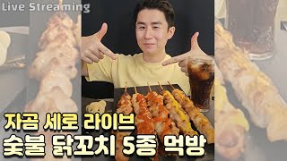 [자곰 라이브] 숯불 닭꼬치 5종 먹방 + 수다 타임