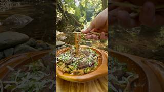 Doğal Taş Üzerinde Etli El Yapımı Makarna 🍝 / Cooking natural handmade meat pasta