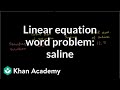Saline Solution Concentration Problems