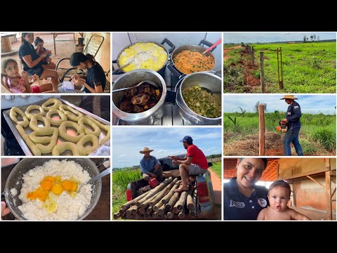 NOSSO SÁBADO| ELES VIERAM AJUDAR REFAZER A CERCA DO SÍTIO| BISCOITO ASSADO + ALMOÇO DILICIAAA