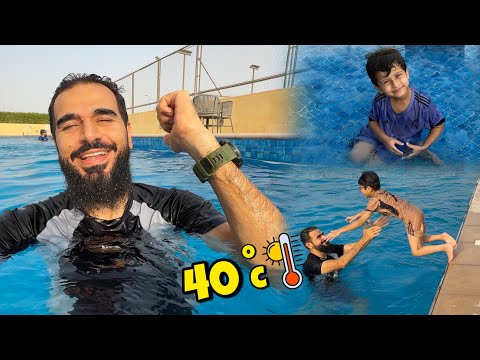 Garmi mein bachon ko ley ke swimming pool chale gae 😍