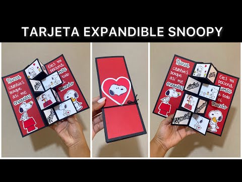 Tutorial TARJETA 3d expandible de SNOOPY | Sorprende a tu novio (a) | Snoopy card