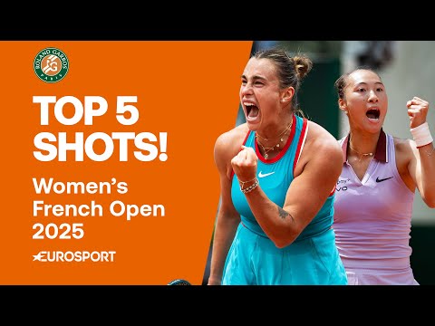 Top 5 Shots Women: Sablenka, Swiatek, Zheng & MORE 🔥 | 2025 French Open Highlights 🇫🇷