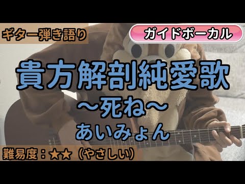 貴方解剖純愛歌／あいみょん／ギター弾き語り練習用動画（コード／ストローク／歌詞／歌）