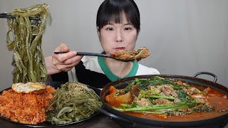 맛있는먹방♡ 이 조합 뭐야?!!!!🙄 홍어애탕, 김치볶음밥, 미역줄기, 먹고 싶은데로 가져와 봤어요~♡ 매운, 김치, 먹방. mukbang, spicy, kimchi, ASMR. 