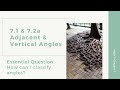 Exploring Angle Relationships: Adjacent and Vertical Angles