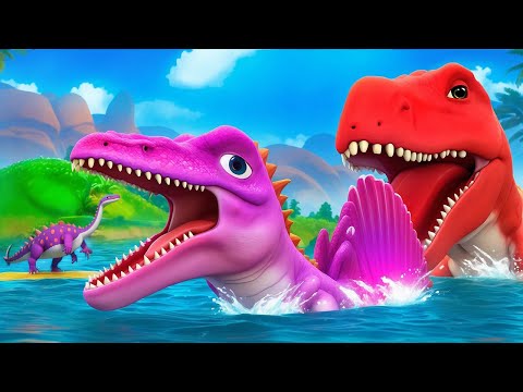 Jurassic Showdown! Spinosaurus, T-Rex & Brachiosaurus Clash in an Epic Dinosaur Battle!