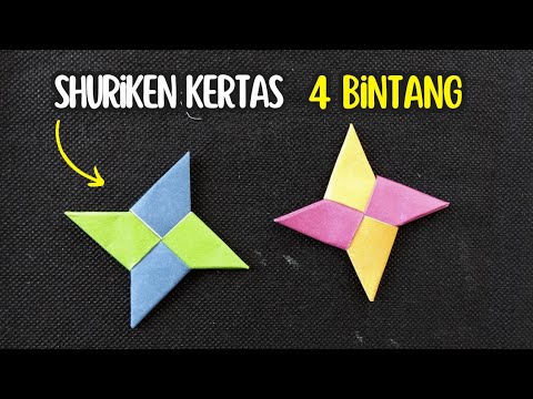 Tutorial Membuat Shuriken Ninja 4 Bintang dari Kertas Origami