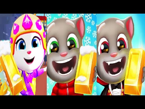 Talking Tom Gold Run Christmas VS Halloween 2024 Santa Tom VS ZOMBIE BEN Gymnast Angela Boss Fight