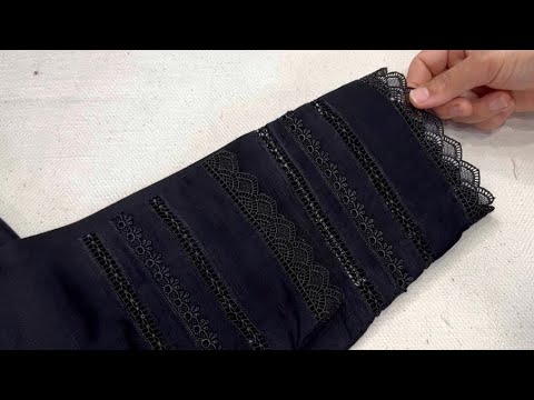 Beautiful and easy black trouser designs with laces | Latest and stylish trouser ideas |