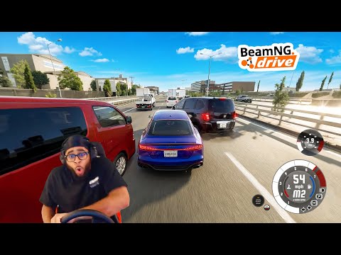 Swerving through DRUNK DRIVER traffic in BeamNG.Drive lmaooo