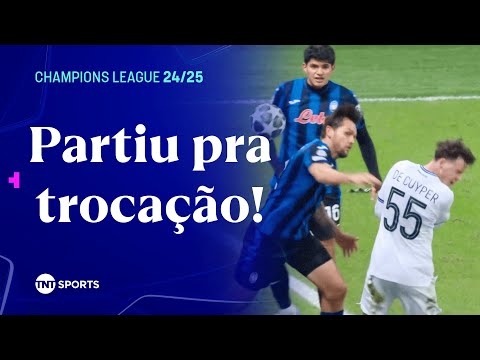 PARTIU PRA PORRADA! RAFAEL TOLÓI PERDE A CABEÇA E VAI PRA CIMA DO JOGADOR DO BRUGGE NA CHAMPIONS