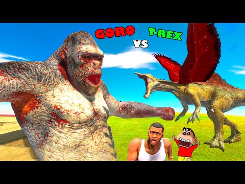 FRANKLIN VS SHINCHAN VS CHOP VS PINCHAN TEAM IN ANIMAL REVOULT BATTLE SIMULATOR IN HINDI