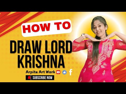 How to draw Lord Krishna || Little Krishna drawing easy step by step with colour 😍✨#arpitaartwork