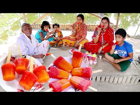 রাসায়নিক রং,দুধ,গ্যাস,মালাই ছাড়া সম্পূর্ণ প্রাকৃতিক ভাবে রসে ভরা icecream রেসিপি||icecream recipe