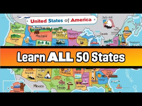Learn ALL USA 50 States With Map For Kids! Learn United States of America Names! Educational Video