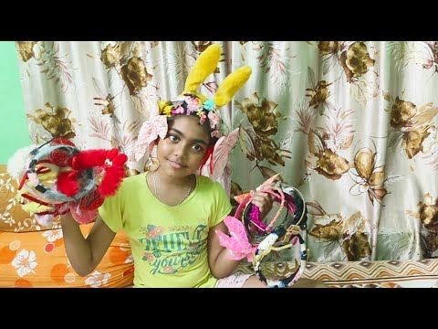 মিঠির hairband and clip collections......দেখো মিঠি  খরগোশ সেজেছে।