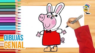 Como dibujar a PEPPA PIG CONEJITA 🔴🟡🔵✍️🐷 | dibujos para niños