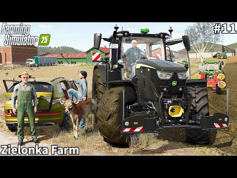 Moving Swiss Calf, Spreading Slurry & Rolling, Baking Bread and Cake │Zielonka│FS 25│Timelapse#11