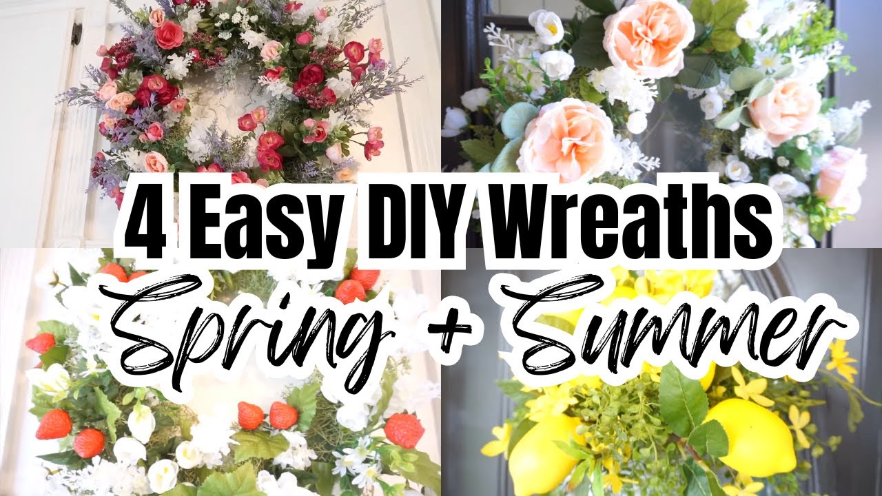 🌿 💐 DIY Spring/Summer Wreaths: Affordable & Easy Home Decor Ideas / SPRING + SUMMER DECORATIONS