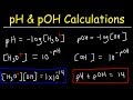 Calculating pH, pOH, and Ion Concentrations in Acids and Bases