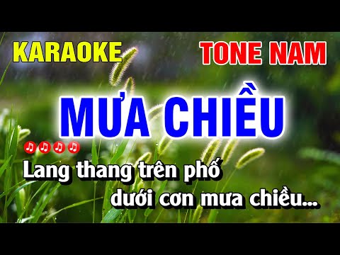 Karaoke Mưa Chiều Tone Nam Nhạc Sống Hay Nhất | Nguyễn Linh