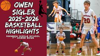Owen Sigler 2025-2026 Rainbow Middle School 7th Grade Boys Basketball Season Highlights