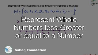 Represent Whole Numbers less-Greater or equal to a Number